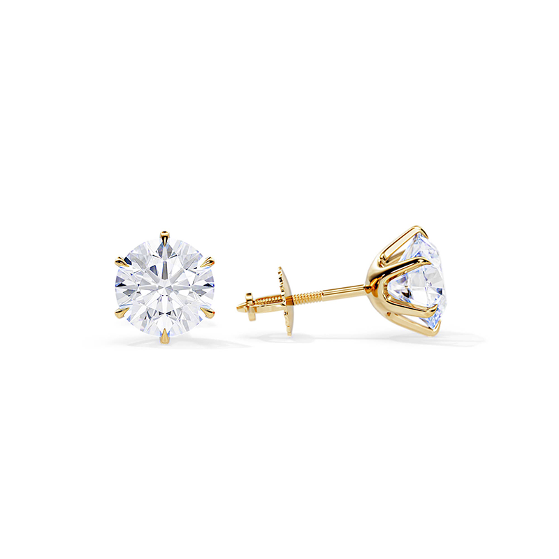 RADIANT GOLD-PLATED SOLITAIRE STUD EARRINGS